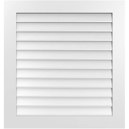 Ekena Millwork Vertical Surface Mount PVC Gable Vent: Non-Functional, w/3-1/2"W x 1"H, Standard Frame, 34"W x 36"H GVPVE34X3601SN